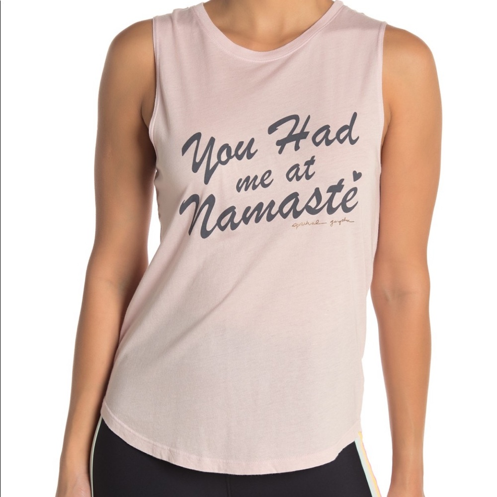 Spiritual Gangster Namaste Muscle Tank pink size S